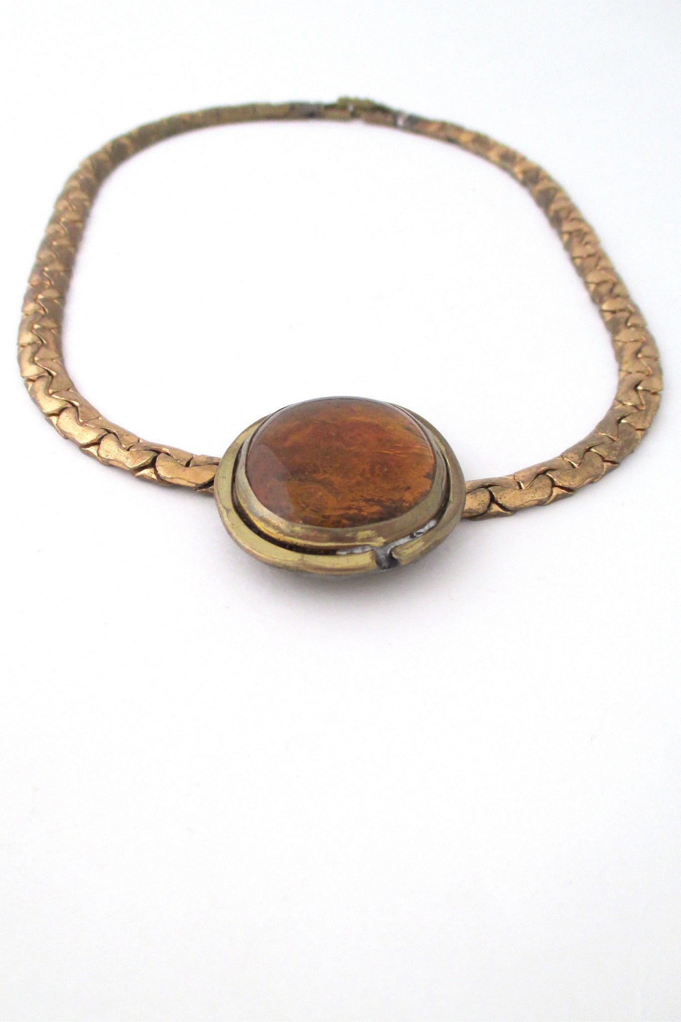 Rafael Alfandary Canada vintage amber glass choker