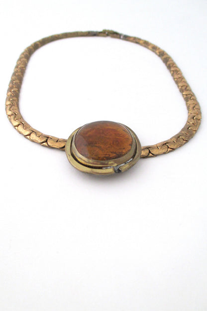 Rafael Alfandary Canada vintage amber glass choker