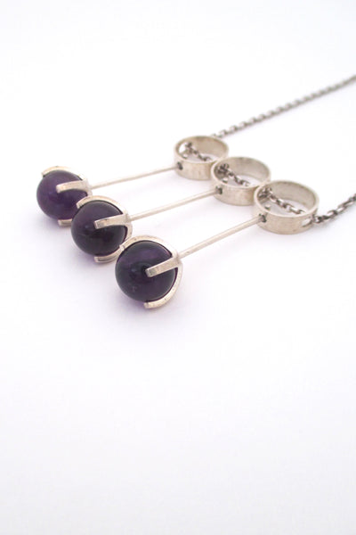 Elis Kauppi kinetic triple amethyst pendant