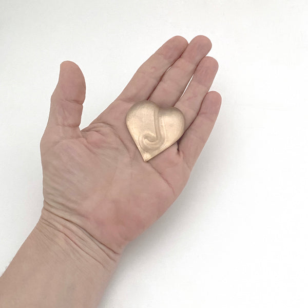 Alexis Bittar hand carved lucite heart brooch