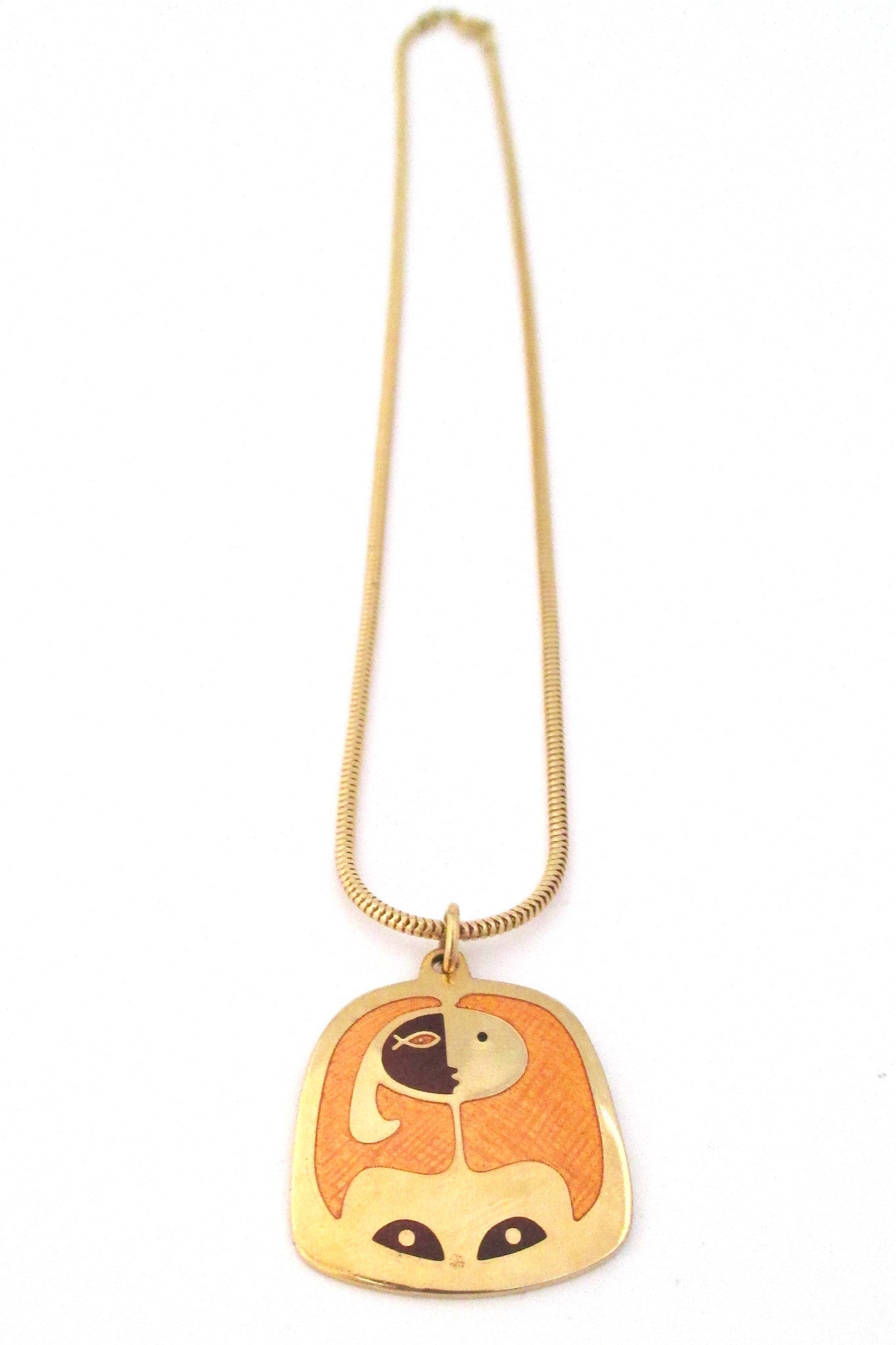de Passille-Sylvestre Canada enamel abstract woman pendant necklace