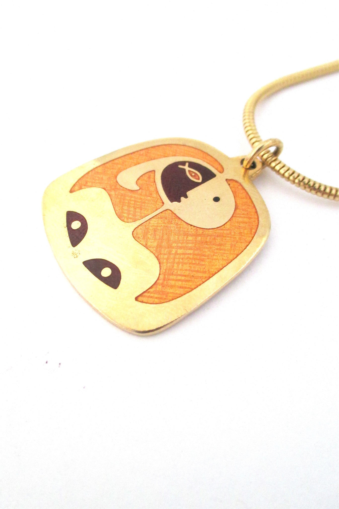 de Passille-Sylvestre Canada enamel abstract woman pendant necklace