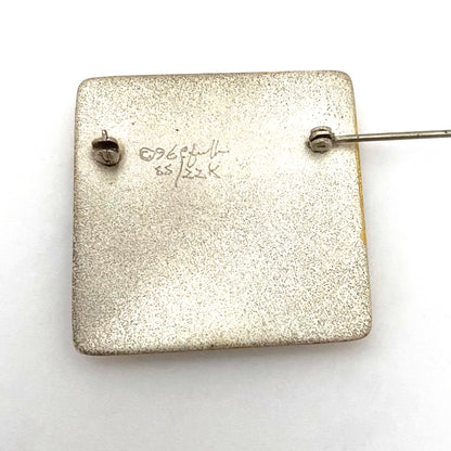 sterling silver & 22k heart brooch ~ 1996