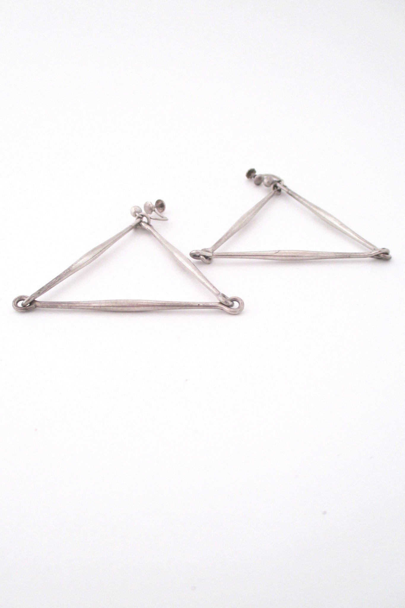 profile Georg Jensen Denmark vintage silver Scandinavian modernist large earrings by Astrid Fog