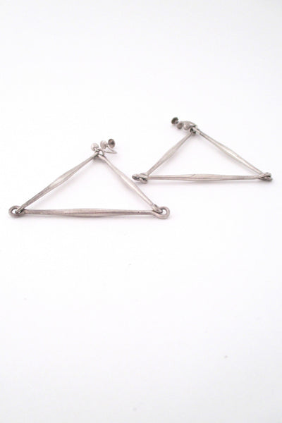 profile Georg Jensen Denmark vintage silver Scandinavian modernist large earrings by Astrid Fog