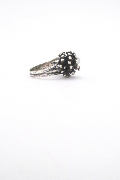 Robert Larin textured sterling & pearl cluster ring