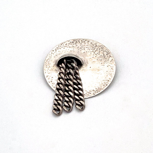 heavy silver kinetic brooch ~ studio made