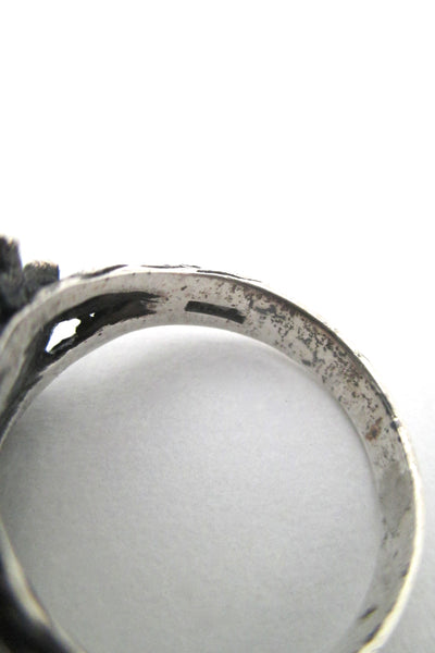 Robert Larin textured sterling & pearl cluster ring