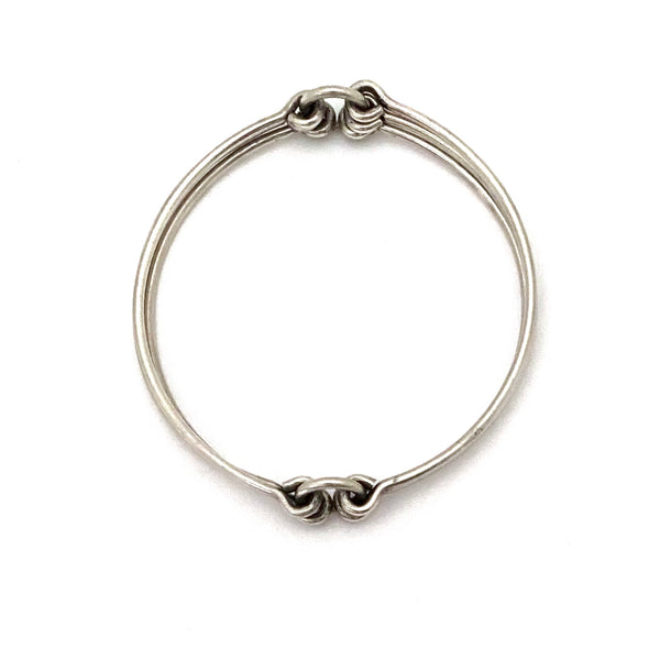vintage silver hinged bangle bracelet ~ Modernist design