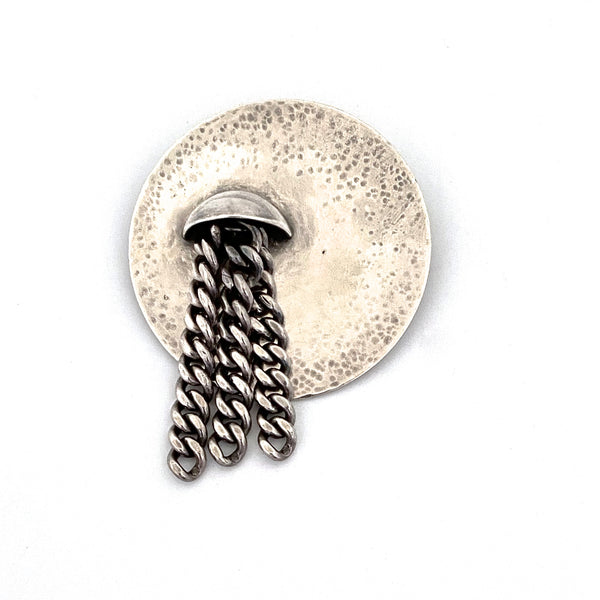 heavy silver kinetic brooch ~ studio made