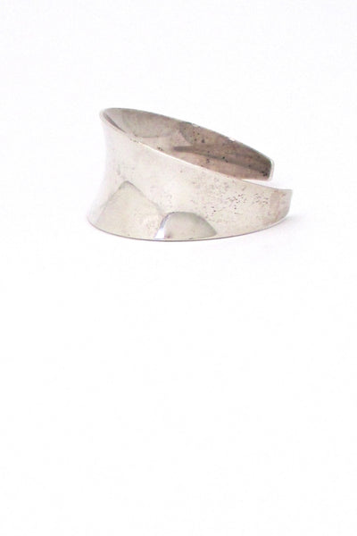 profile Just Andersen Denmark vintage silver wide curved cuff bracelet