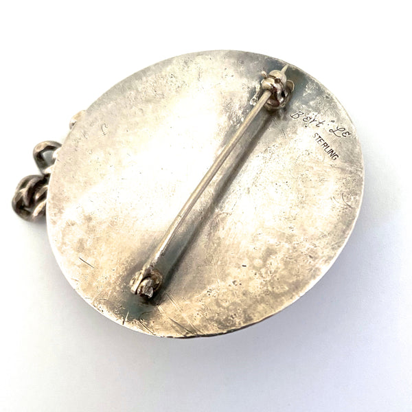 heavy silver kinetic brooch ~ studio made