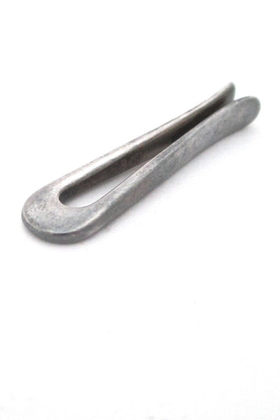 back Georg Jensen Denmark vintage modernist silver tie bar money clip pendant