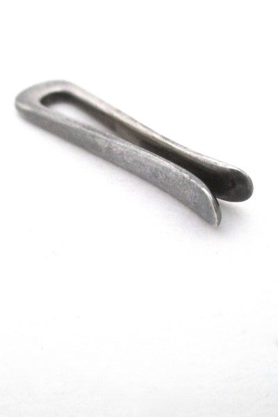 side Georg Jensen Denmark vintage modernist silver tie bar money clip pendant
