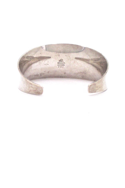 detail Just Andersen Denmark vintage silver wide curved cuff bracelet