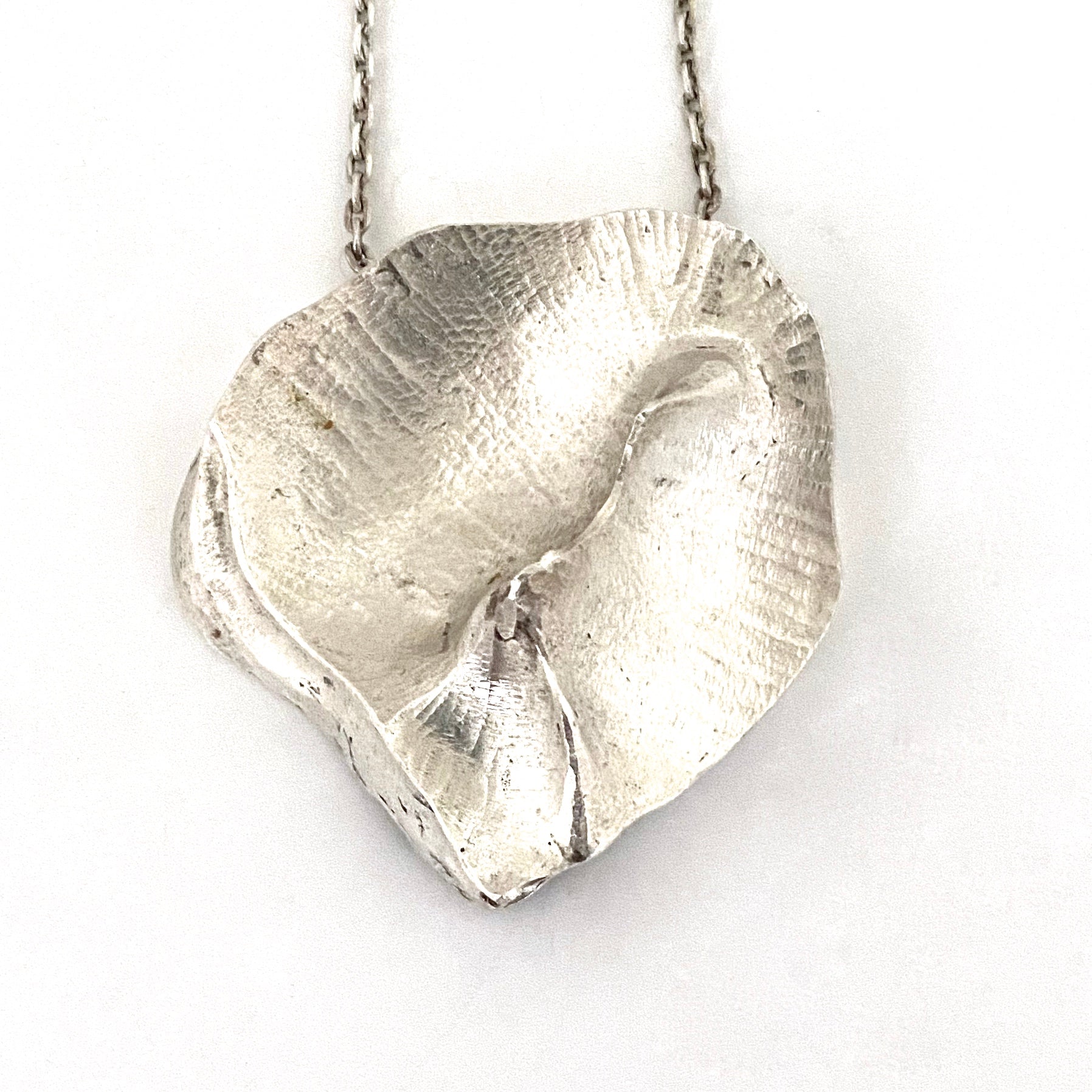 detail Ragnar Skalstad Norway extra large vintage silver pendant necklace Scandinavian Modern jewelry design
