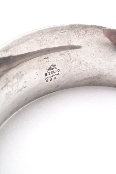 Just Andersen wide curved silver cuff bracelet