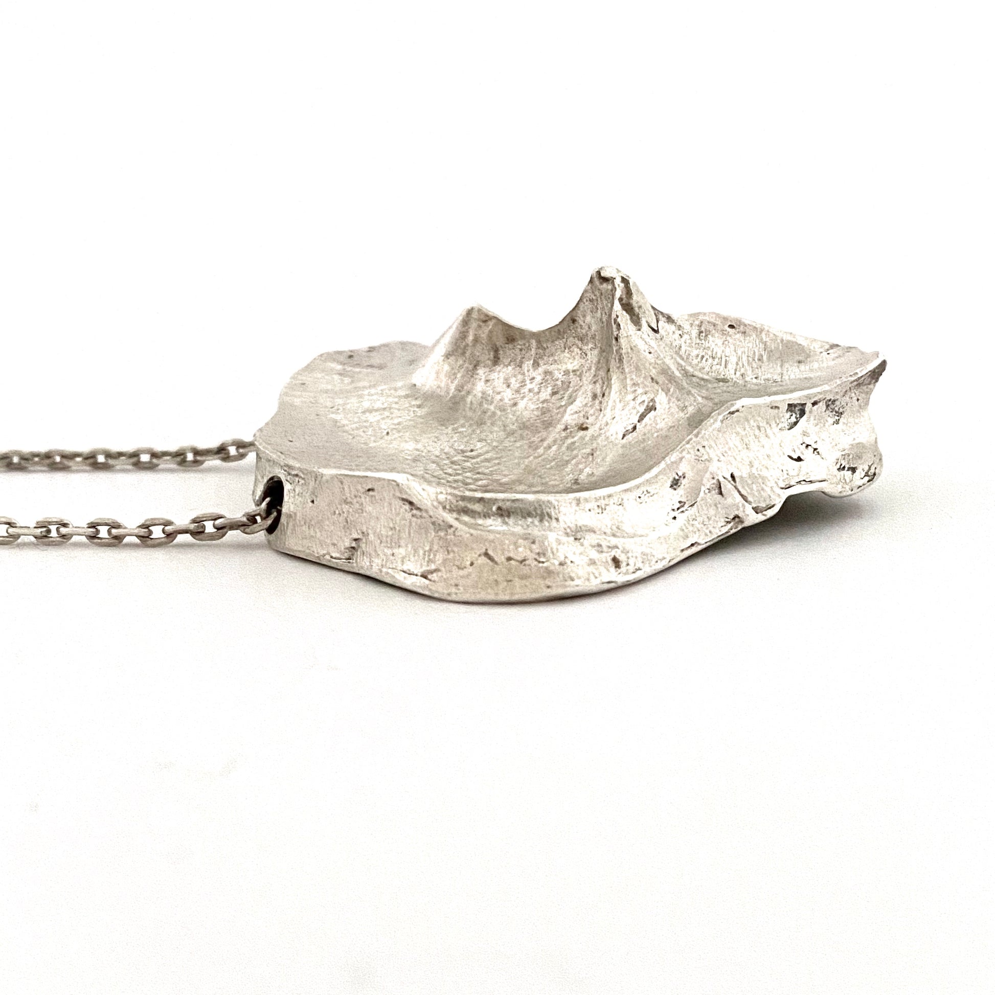 profile Ragnar Skalstad Norway extra large vintage silver pendant necklace Scandinavian Modern jewelry design