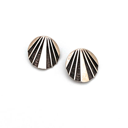Uni David-Andersen round textured silver earrings ~ Marianne Berg