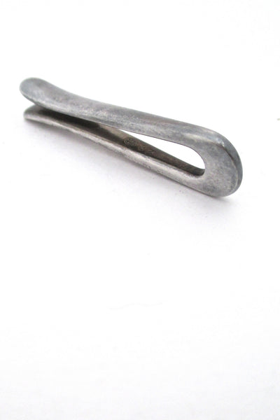 detail Georg Jensen Denmark vintage modernist silver tie bar money clip pendant