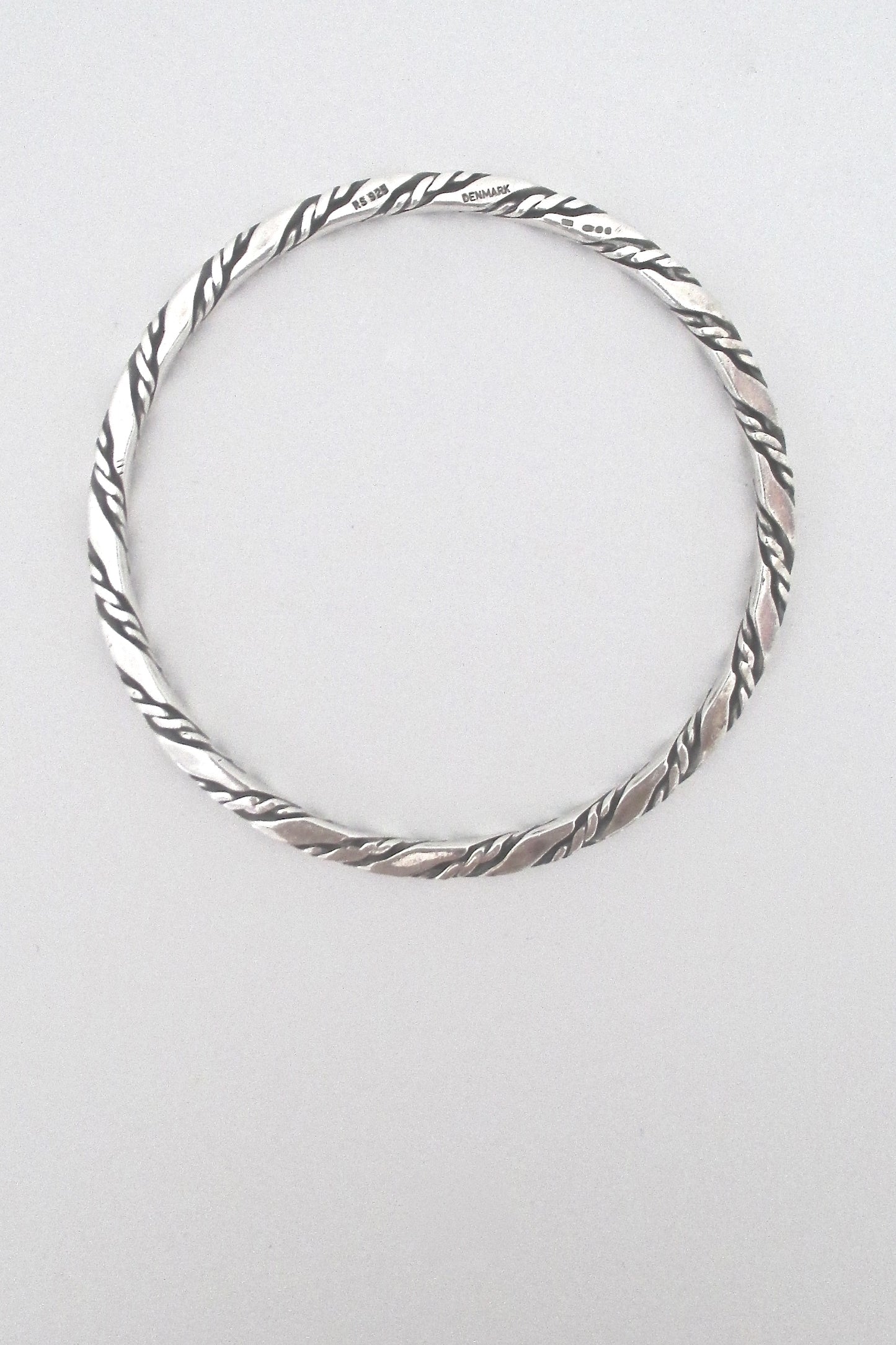 Randers Solvvarefabrik twisted silver bangle - 1975