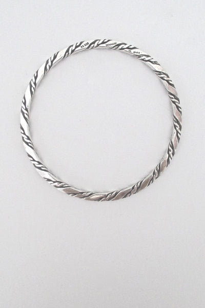 Randers Solvvarefabrik twisted silver bangle - 1975