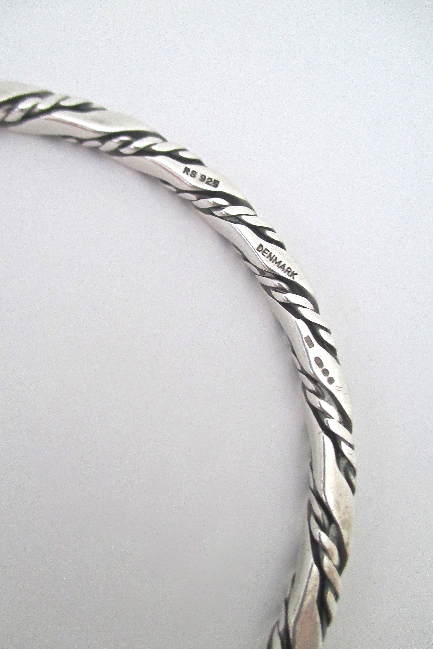 Randers Solvvarefabrik twisted silver bangle - 1975