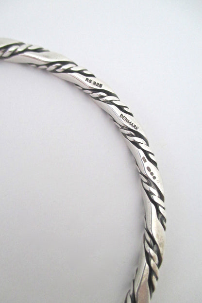 Randers Solvvarefabrik twisted silver bangle - 1975