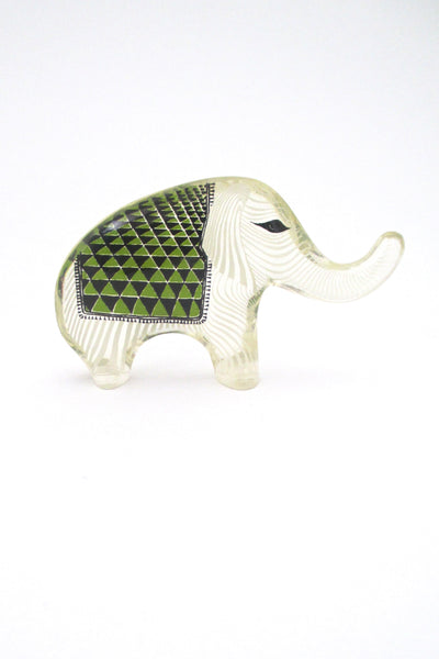 Abraham Palatnik lucite green elephant sculpture - 2 sided