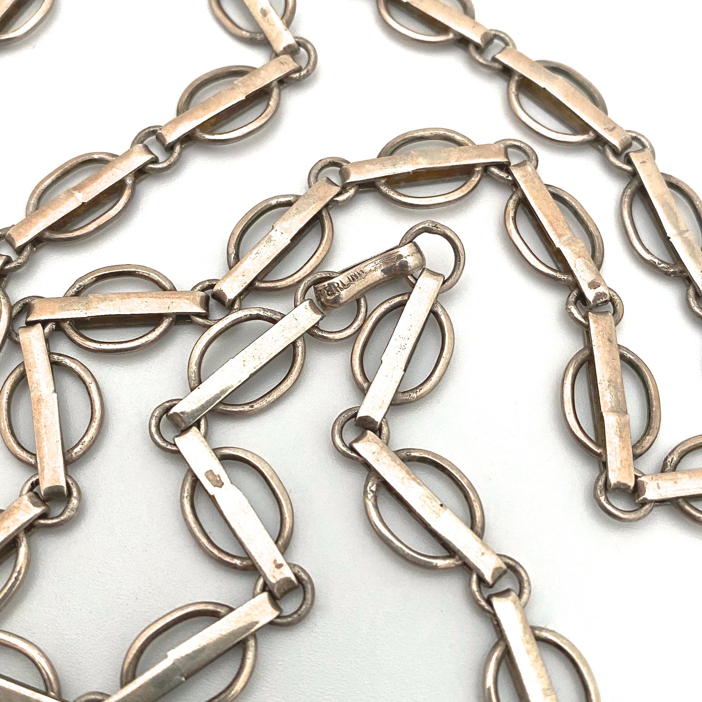 vintage sterling silver fancy link chain