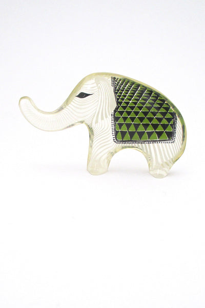 profile Abraham Palatnik Brazil vintage lucite green elephant sculpture two sided