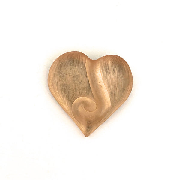 Alexis Bittar hand carved lucite heart brooch