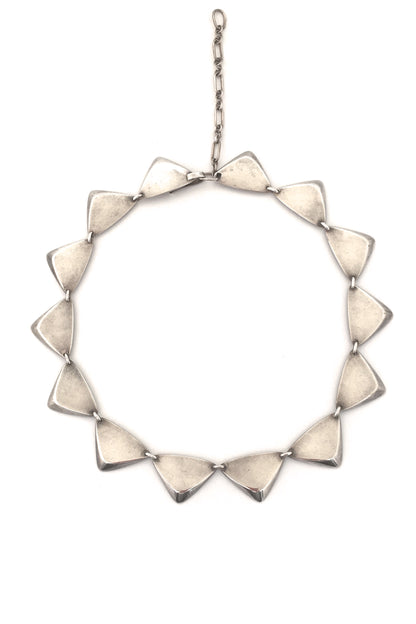 Hans Hansen Denmark vintage heavy silver Scandinavian Modern choker necklace 319 by Bent Gabrielsen