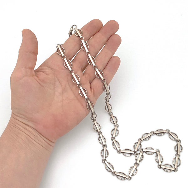vintage sterling silver fancy link chain