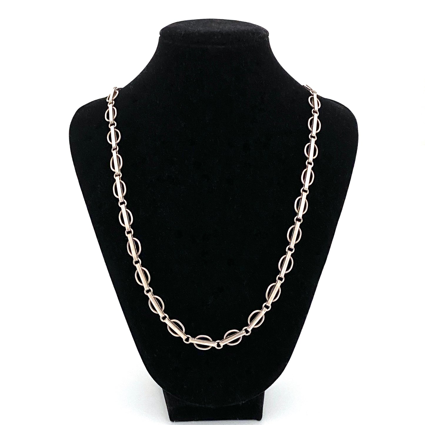 vintage sterling silver fancy link chain