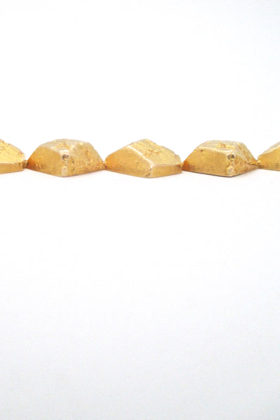profile Lapponia Finland vintage modernist heavy 18k gold Rapid Stones bracelet by Bjorn Weckstrom design 1965
