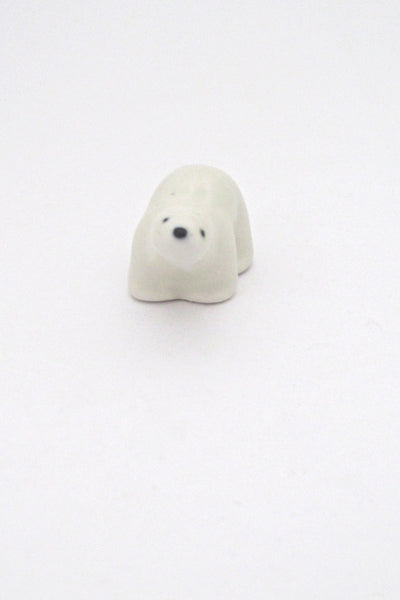 detail Arabia Finland miniature matte glazed ceramic polar bear by Richard Lindh