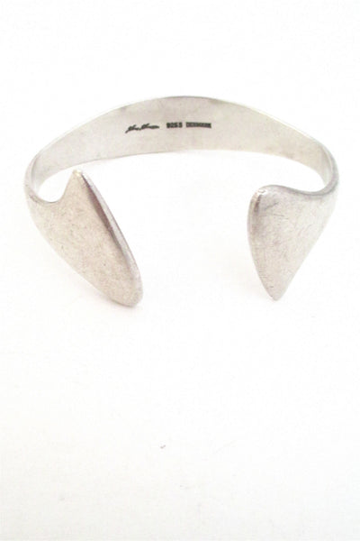 Hans Hansen Denmark vintage modernist silver heavy cuff bracelet