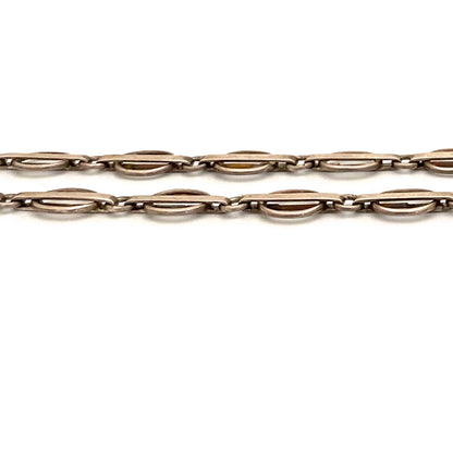 profile vintage silver fancy link chain necklace mid century Modernist jewelry design