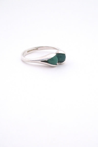 Elis Kauppi silver & chrysoprase spheres ring