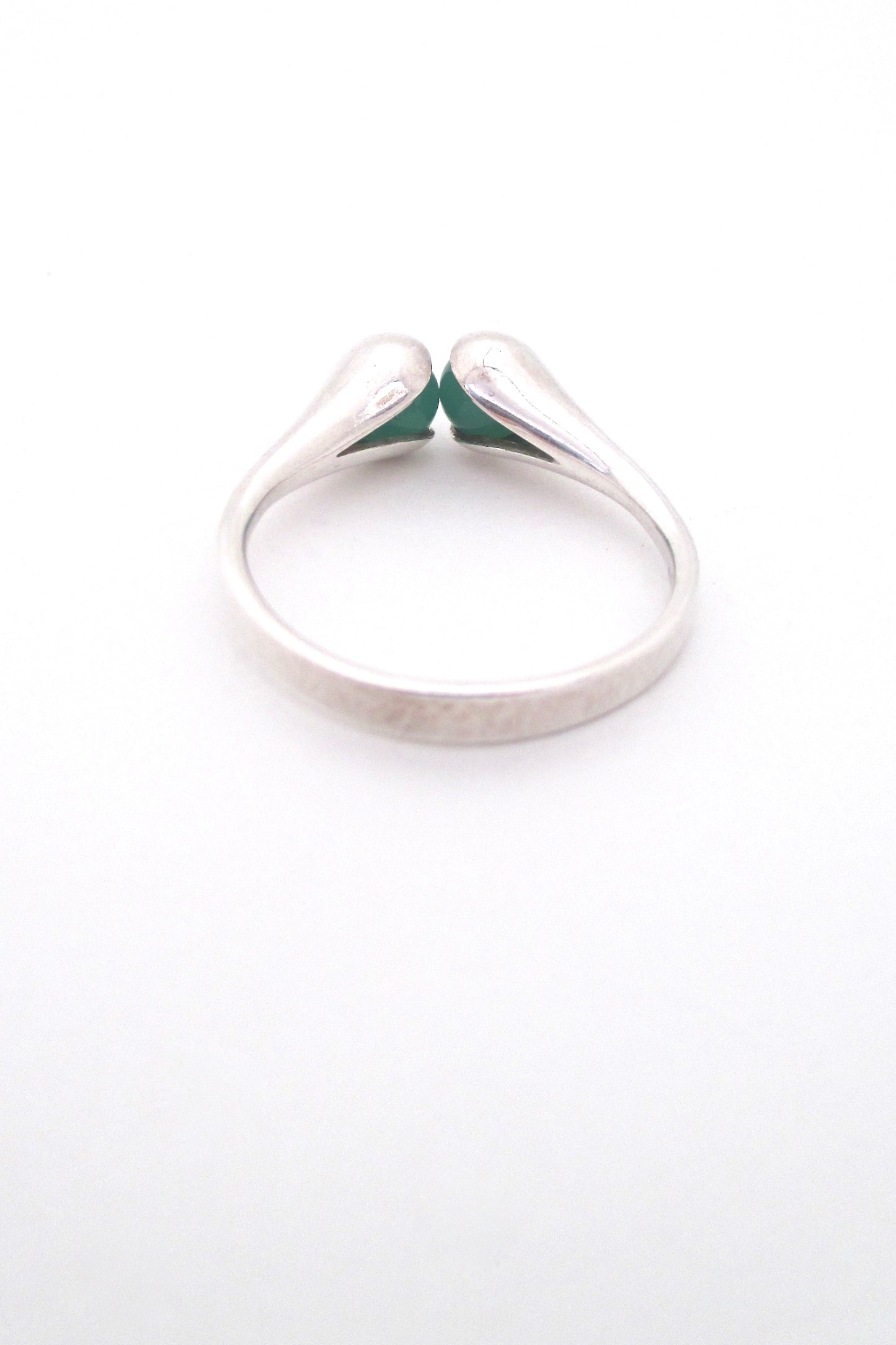 Elis Kauppi silver & chrysoprase spheres ring