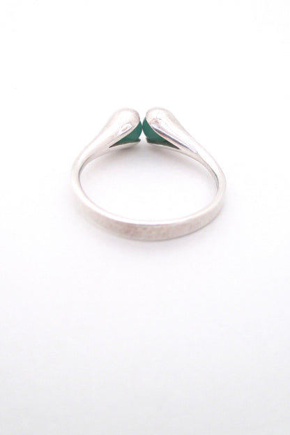 Elis Kauppi silver & chrysoprase spheres ring