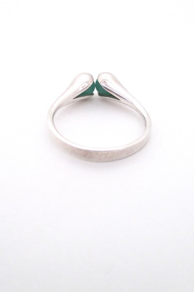 Elis Kauppi silver & chrysoprase spheres ring