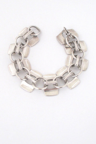 Alton large modernist silver link bracelet