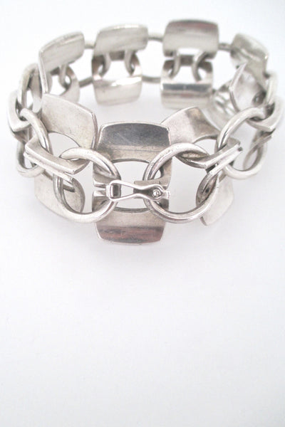 Alton large modernist silver link bracelet