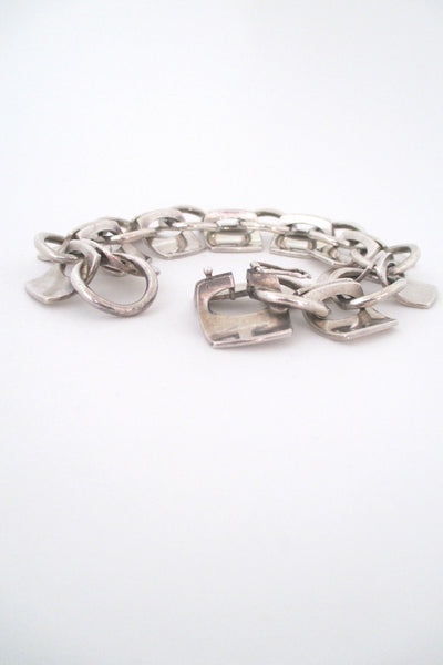 Alton large modernist silver link bracelet