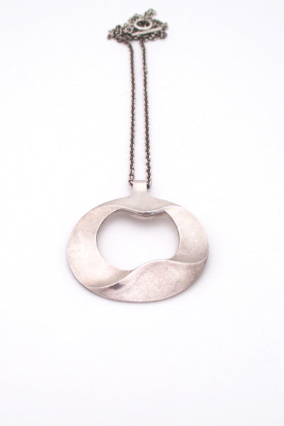 Georg Jensen Denmark large vintage silver pendant 121 by Henning Koppel Scandinavian Modern design