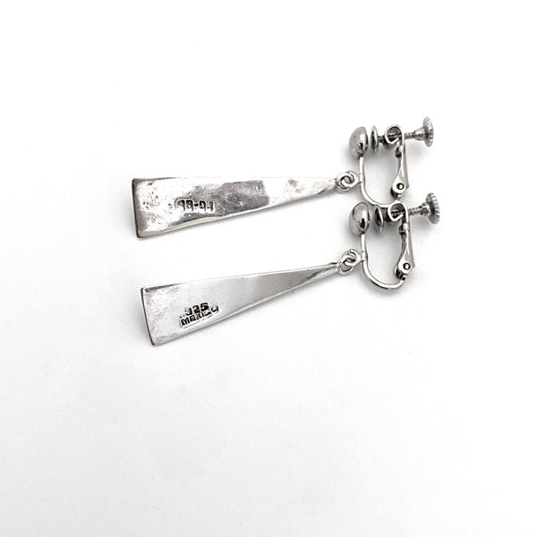 vintage Mexico silver drop earrings ~ adjustable clips