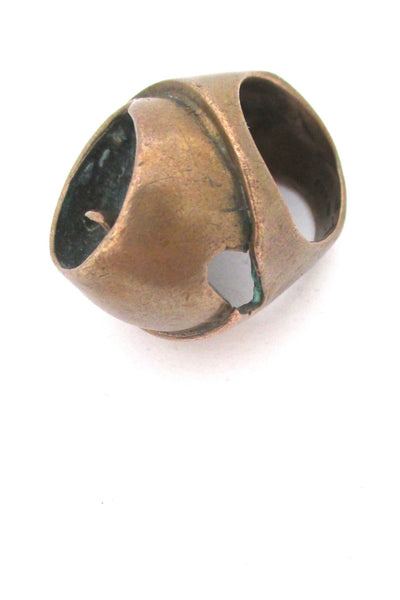 Jane Wiberg Denmark vintage bronze sculptural ring at Samantha Howard Vintage