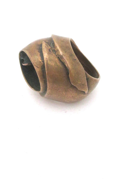 detail Jane Wiberg Denmark vintage bronze sculptural ring